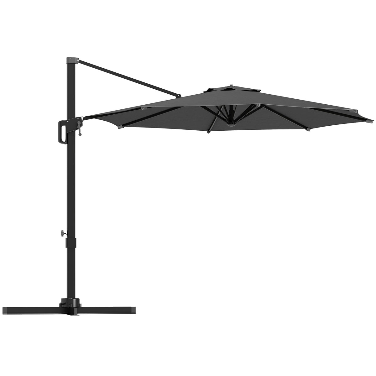 10' Cantilever Patio Umbrella with 360¡ã Rotation & Tilt, Grey