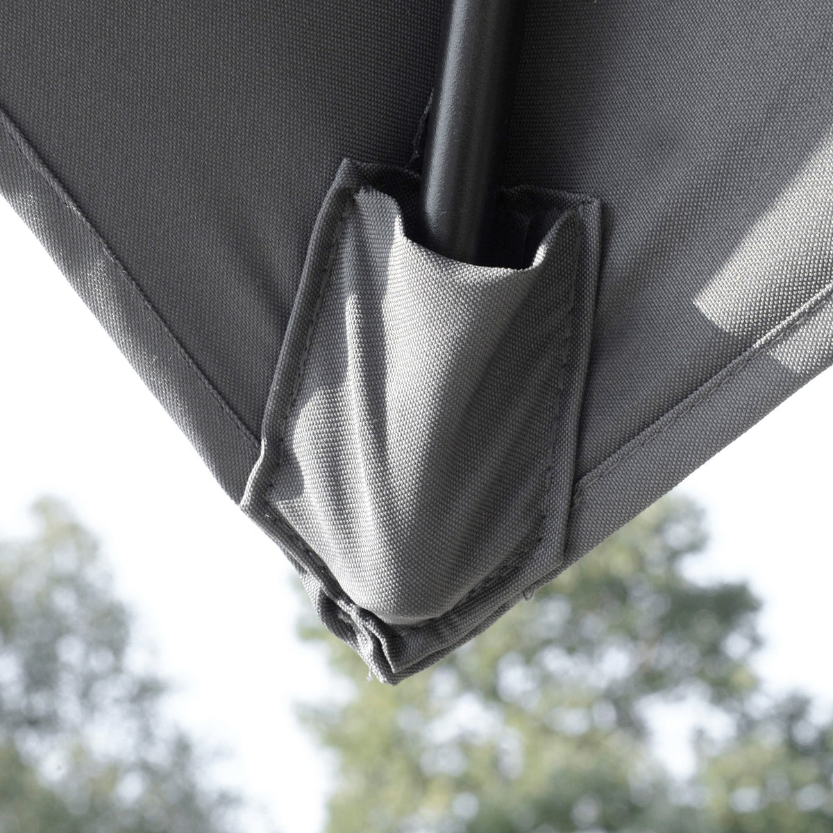 10' x 10' Double Top Square Offset Umbrella with Umbrella Cover, Light Grey