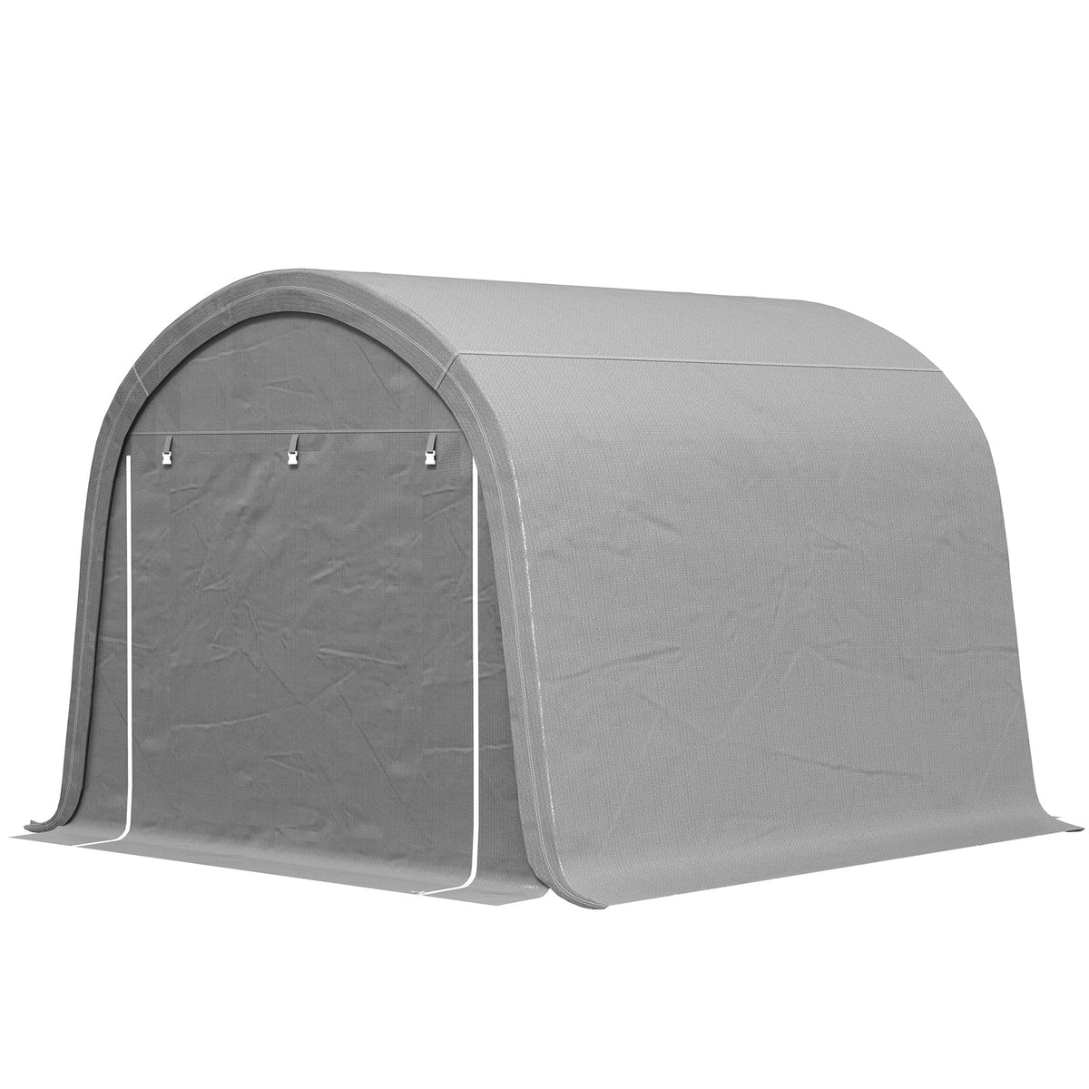 10' x 10' Heavy Duty Garden Storage Tent with Galvanized Frame, Light Grey