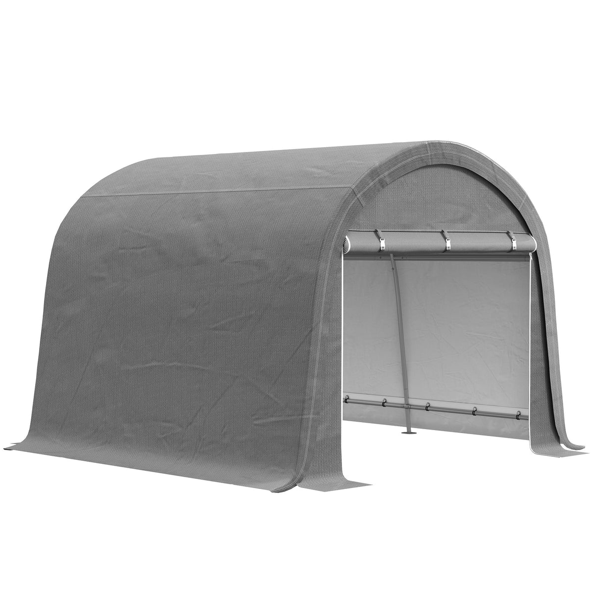 10' x 10' Heavy Duty Garden Storage Tent with Galvanized Frame, Light Grey