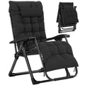 Reclining Zero Gravity Chair with Cushion and Headrest, Black