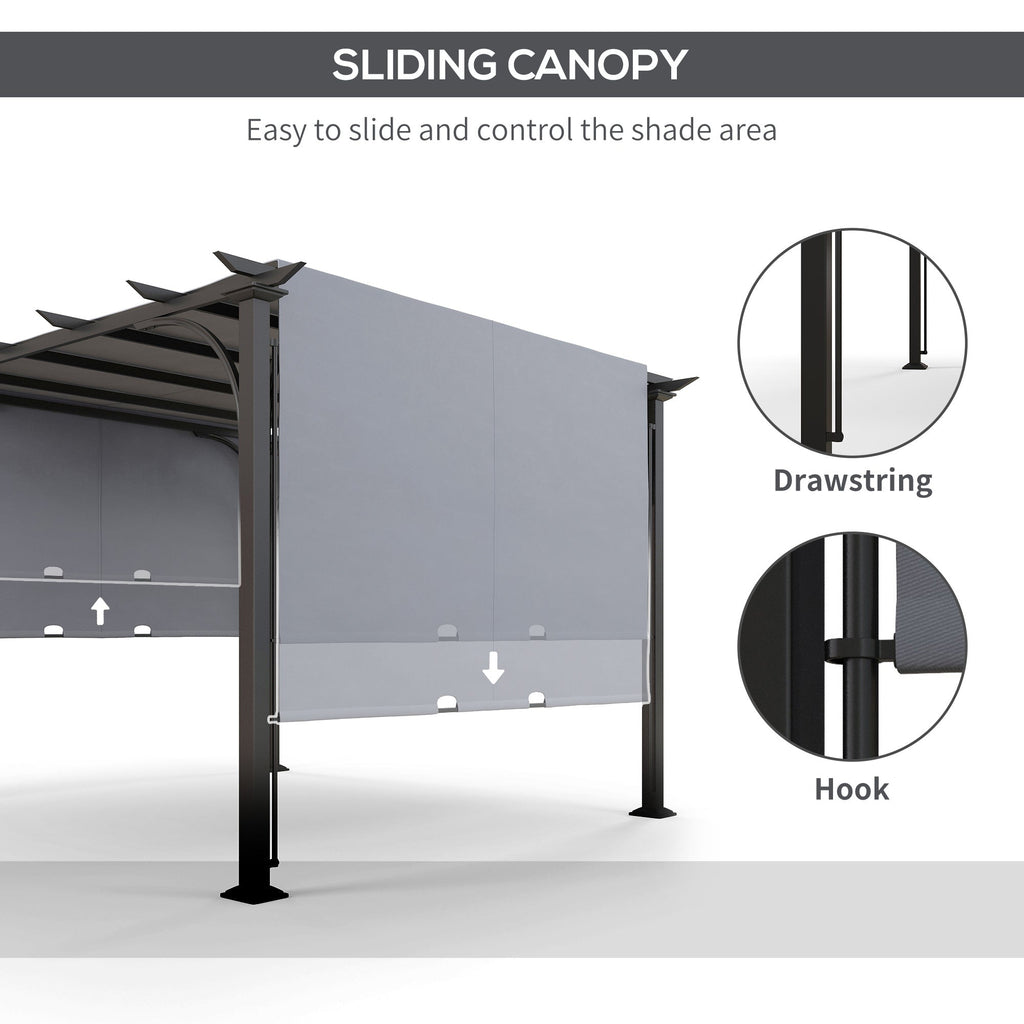 10' x 10' Outdoor Pergola Patio Gazebo Canopy Sun Shelter with Steel Frame, Grey
