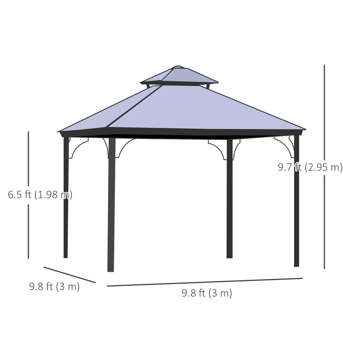 10' x 10' Hardtop Gazebo with Polycarbonate Roof & Netting, Beige