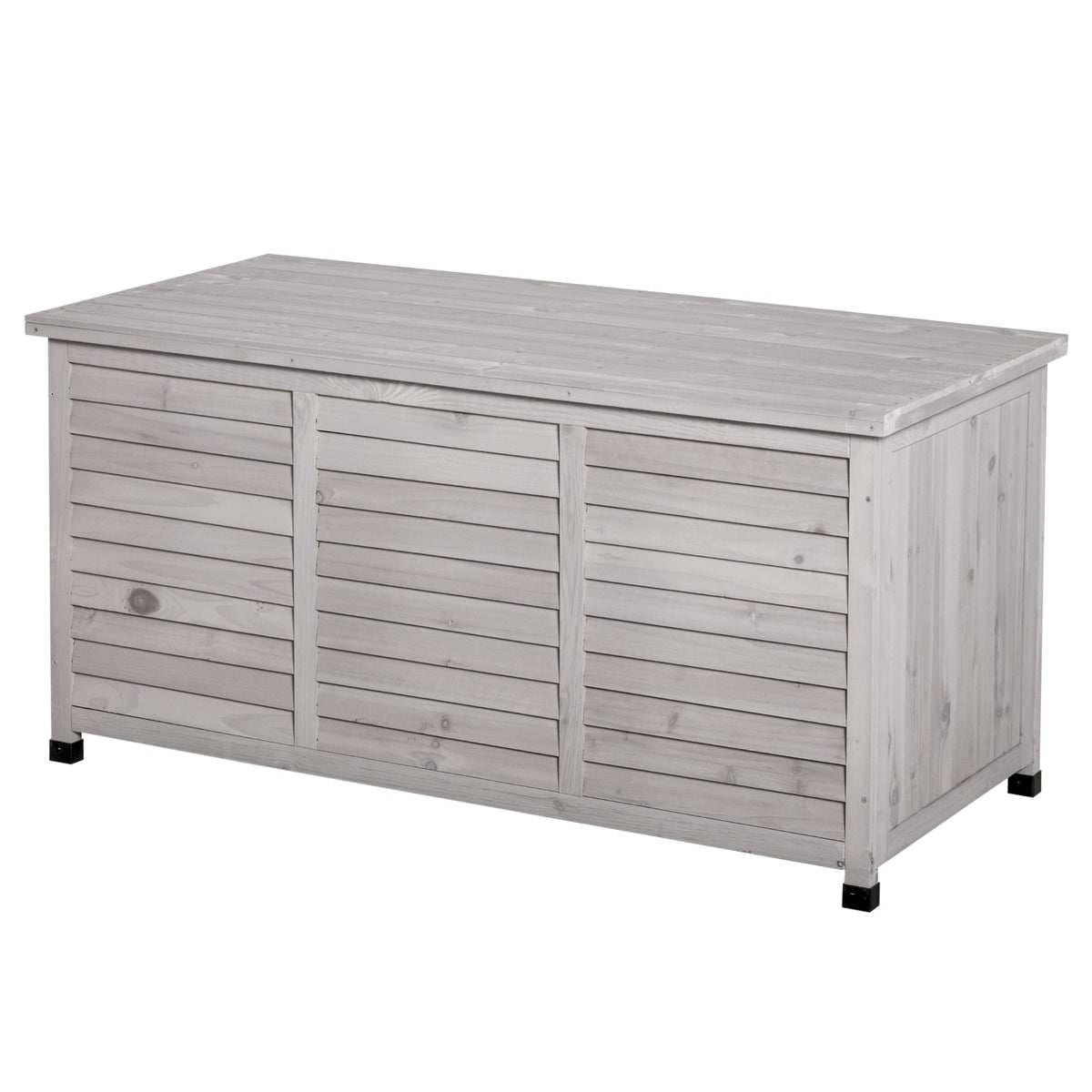 75 Gallon Wooden Deck Box with Weather-Resistant Finish, Grey