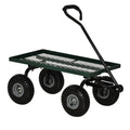 Heavy Duty Garden Wagon with 10" Wheels and Rotating Handle, 330 lb Capacity, Black