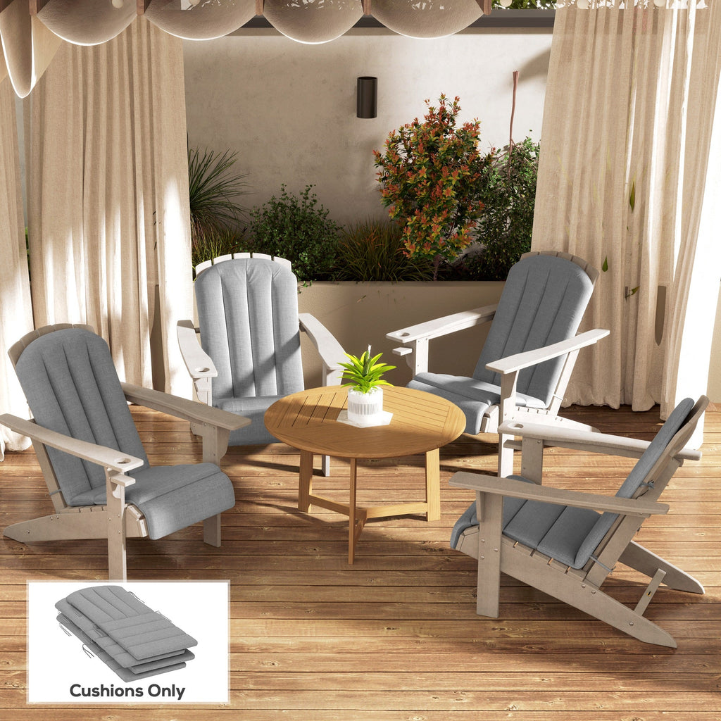 4-Piece Adirondack Chair Cushion Set with Ties, Grey