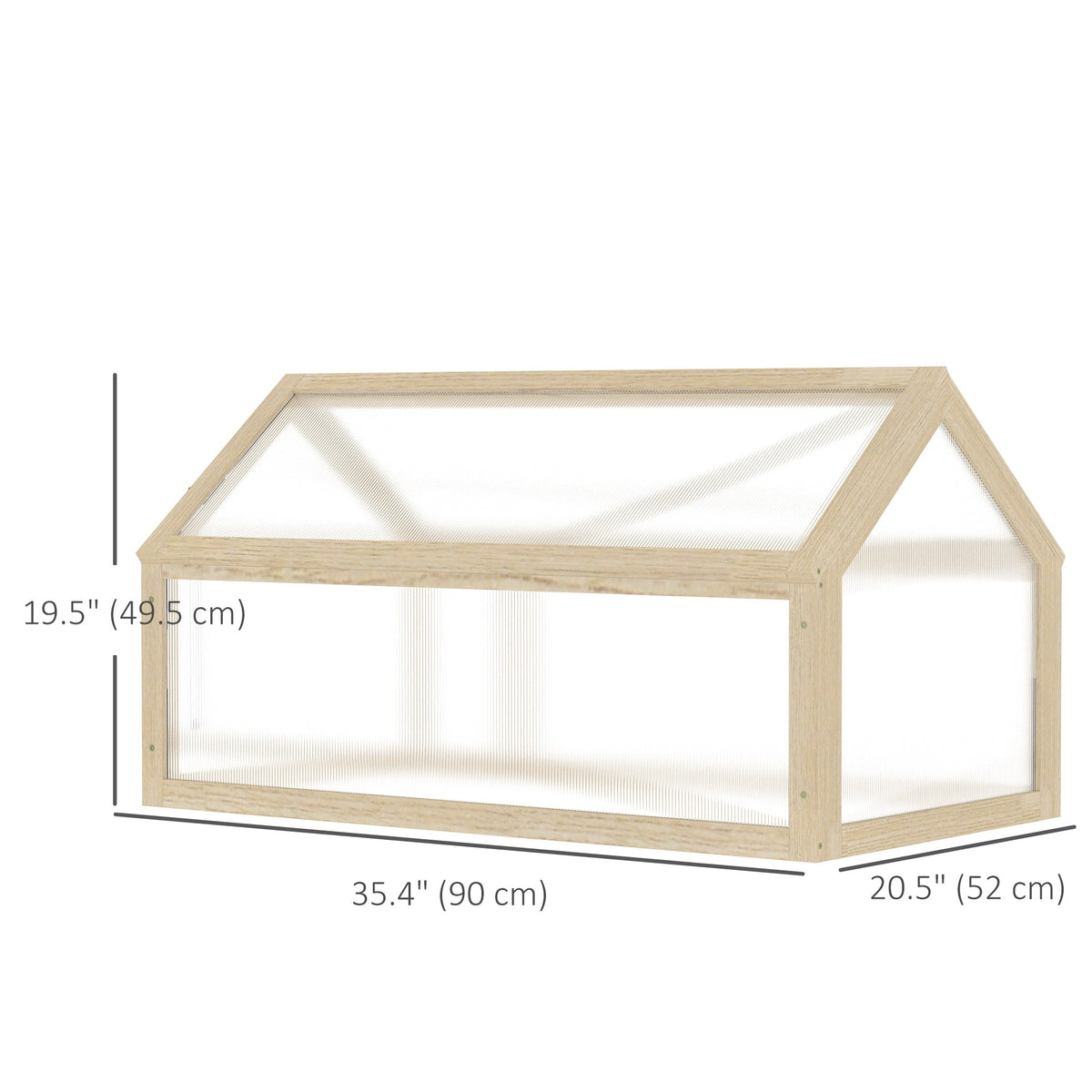 NookGrow All Season Cold Frame Planter for Winter Growing, 35.5" x 20.5" x 19.5", Natural Wood