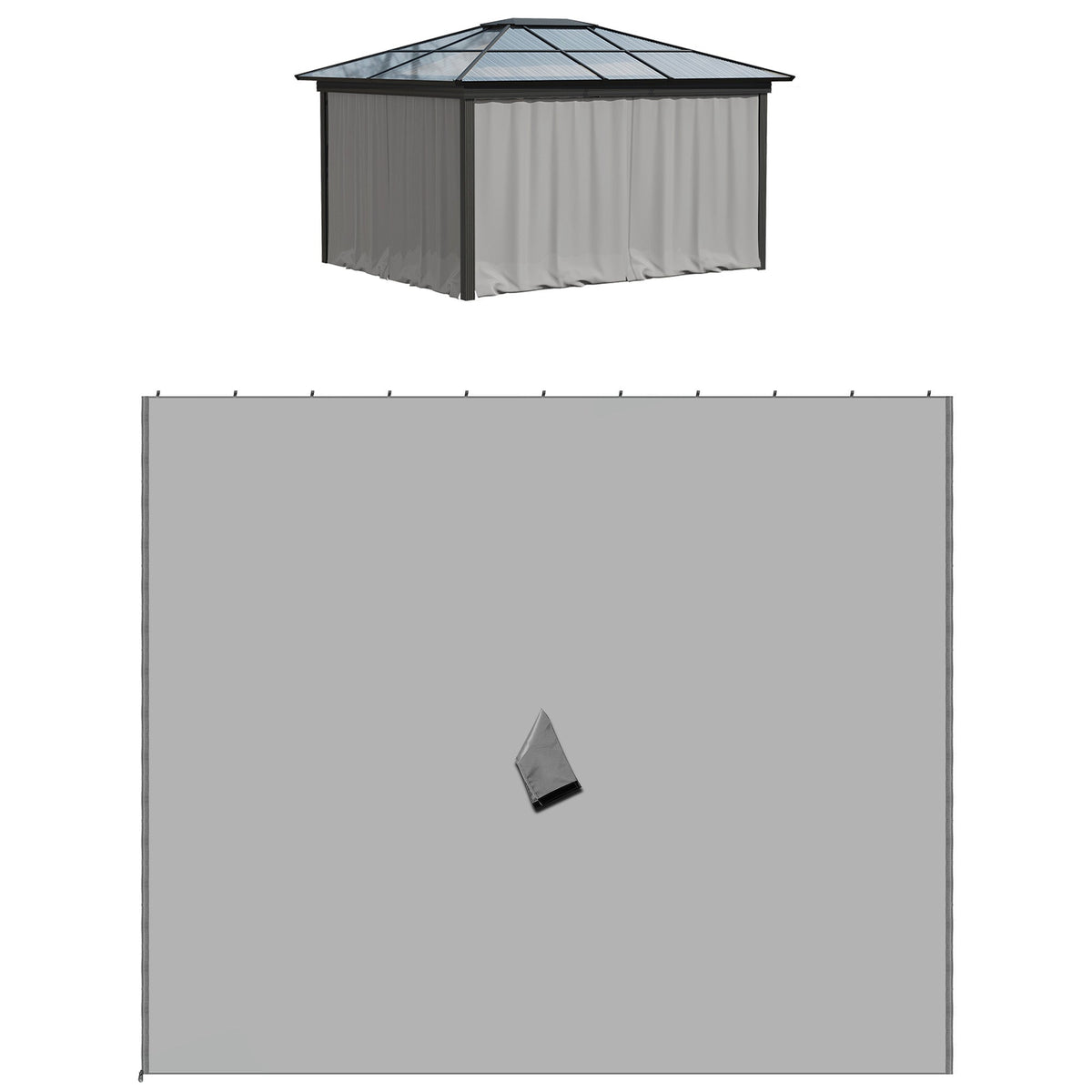 10' x 10' Universal Gazebo Sidewall Set (4 Panels) with Hooks, Light Grey