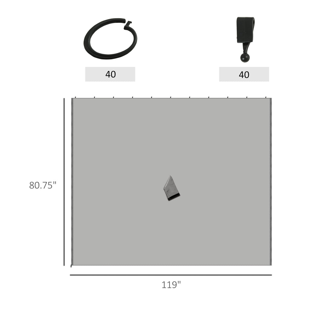 10' x 10' Universal Gazebo Sidewall Set (4 Panels) with Hooks, Light Grey
