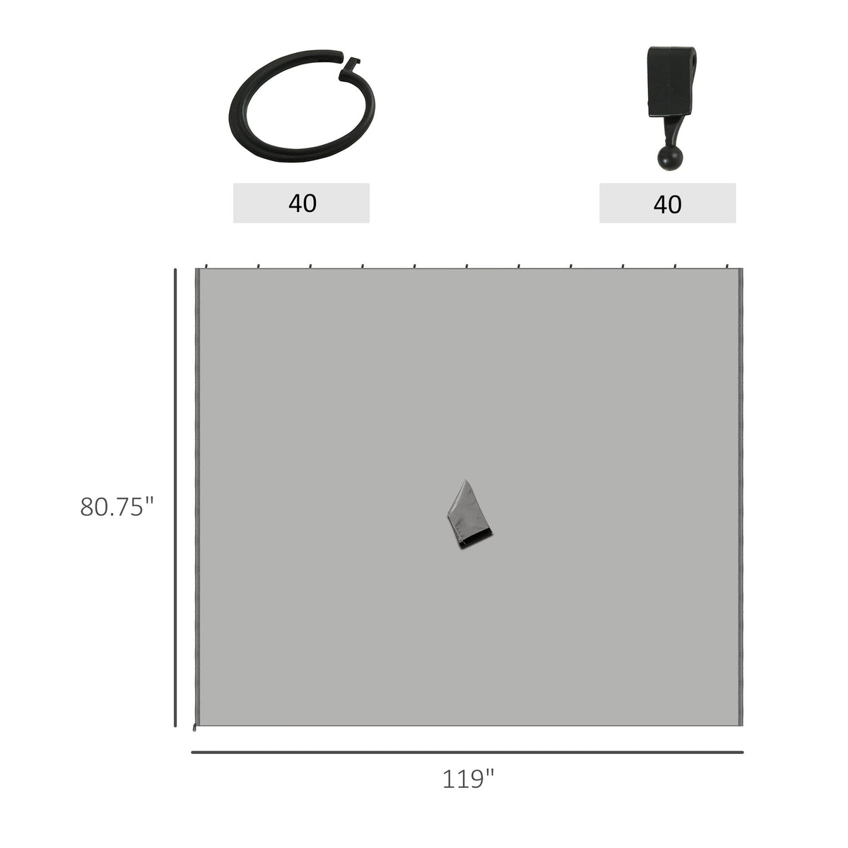 10' x 10' Universal Gazebo Sidewall Set (4 Panels) with Hooks, Light Grey