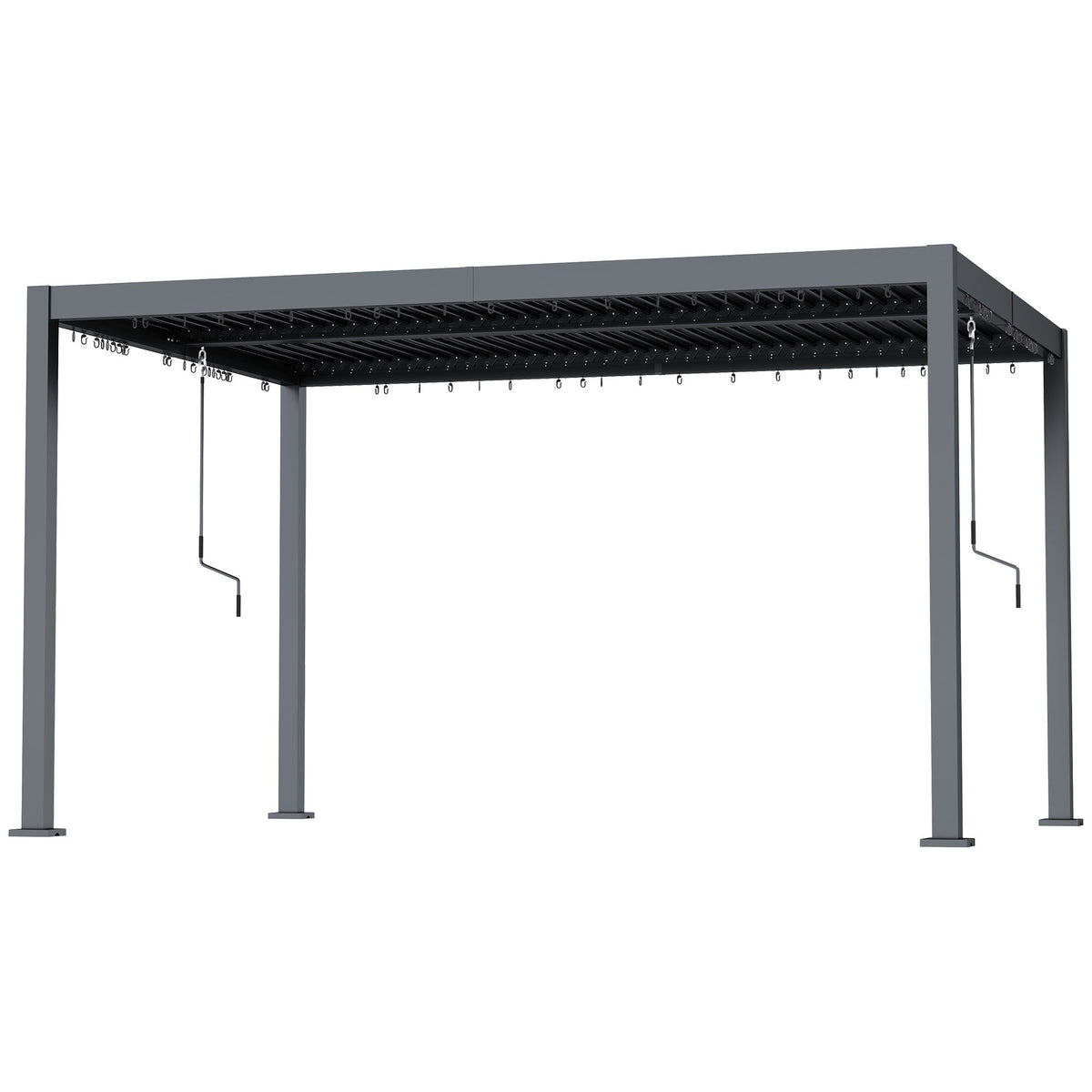 10' x 12' Louvered Pergola with Adjustable Metal Roof, Aluminum Frame