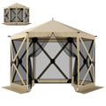 10' x 11' Pop Up Gazebo Screen Tent with Mesh Netting, Beige