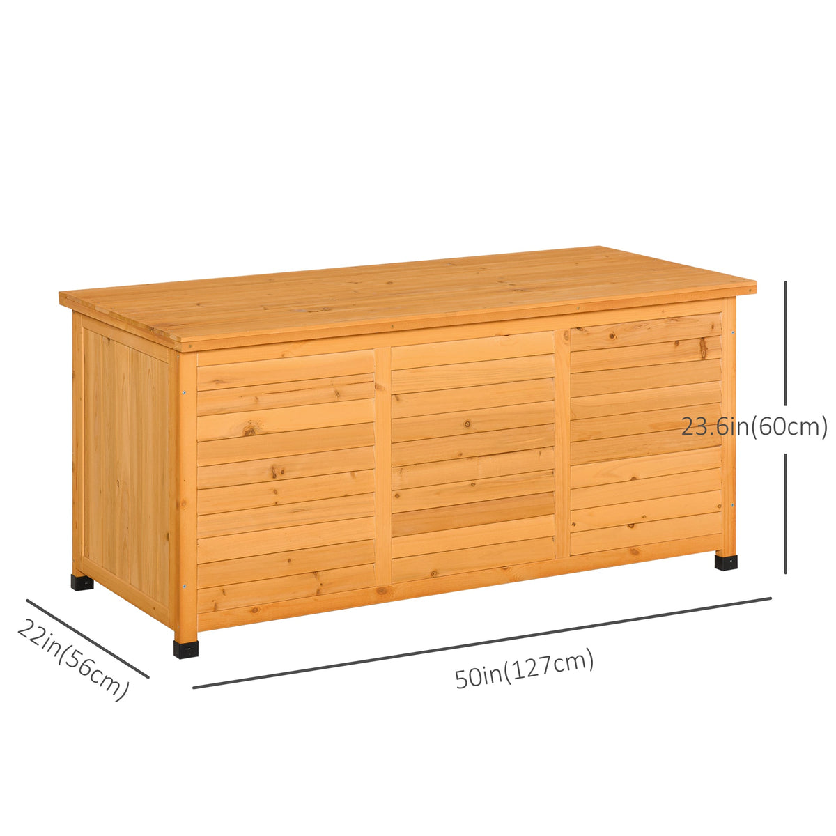 75 Gallon Wooden Deck Box with Weather-Resistant Finish, Yellow