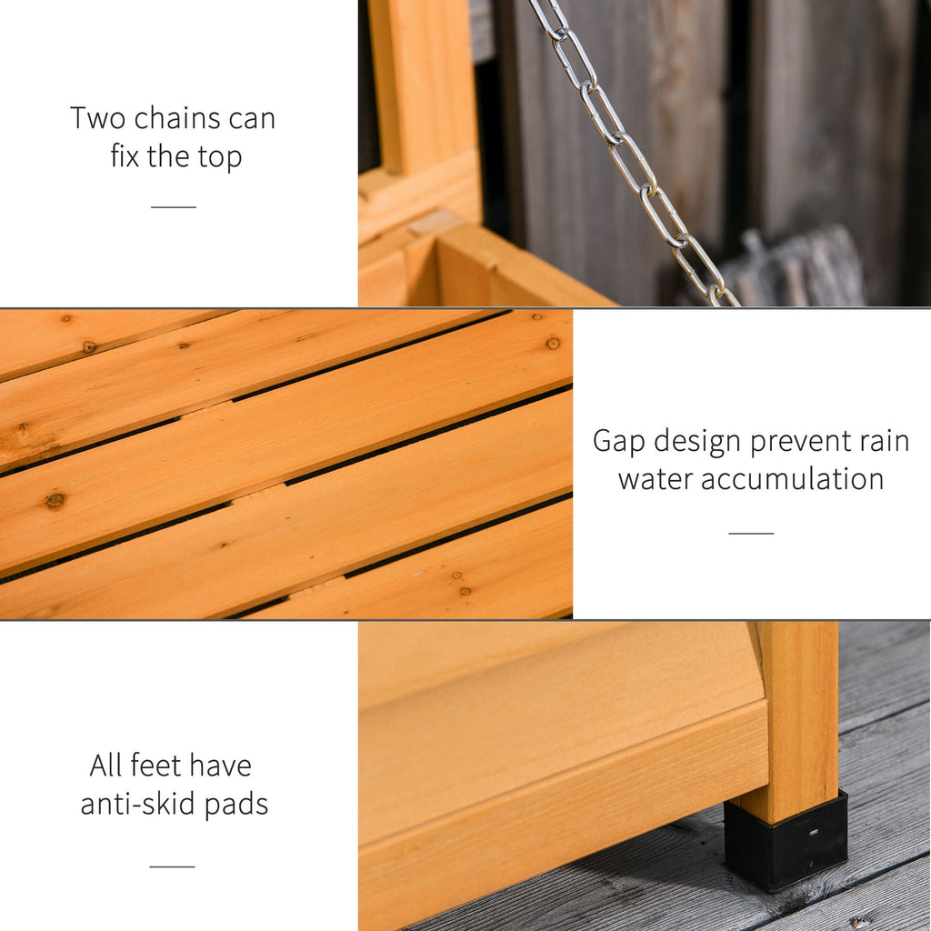 75 Gallon Wooden Deck Box with Weather-Resistant Finish, Yellow