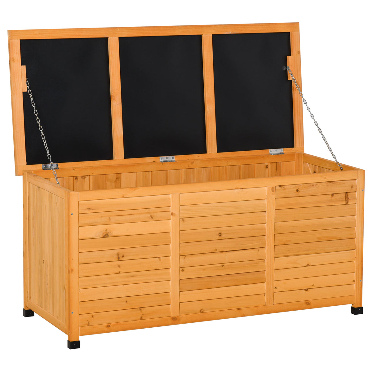 75 Gallon Wooden Deck Box with Weather-Resistant Finish, Yellow
