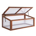 NookGrow Wooden Cold Frame with Tilted Polycarbonate Top, 39" x 26" x 16", Brown