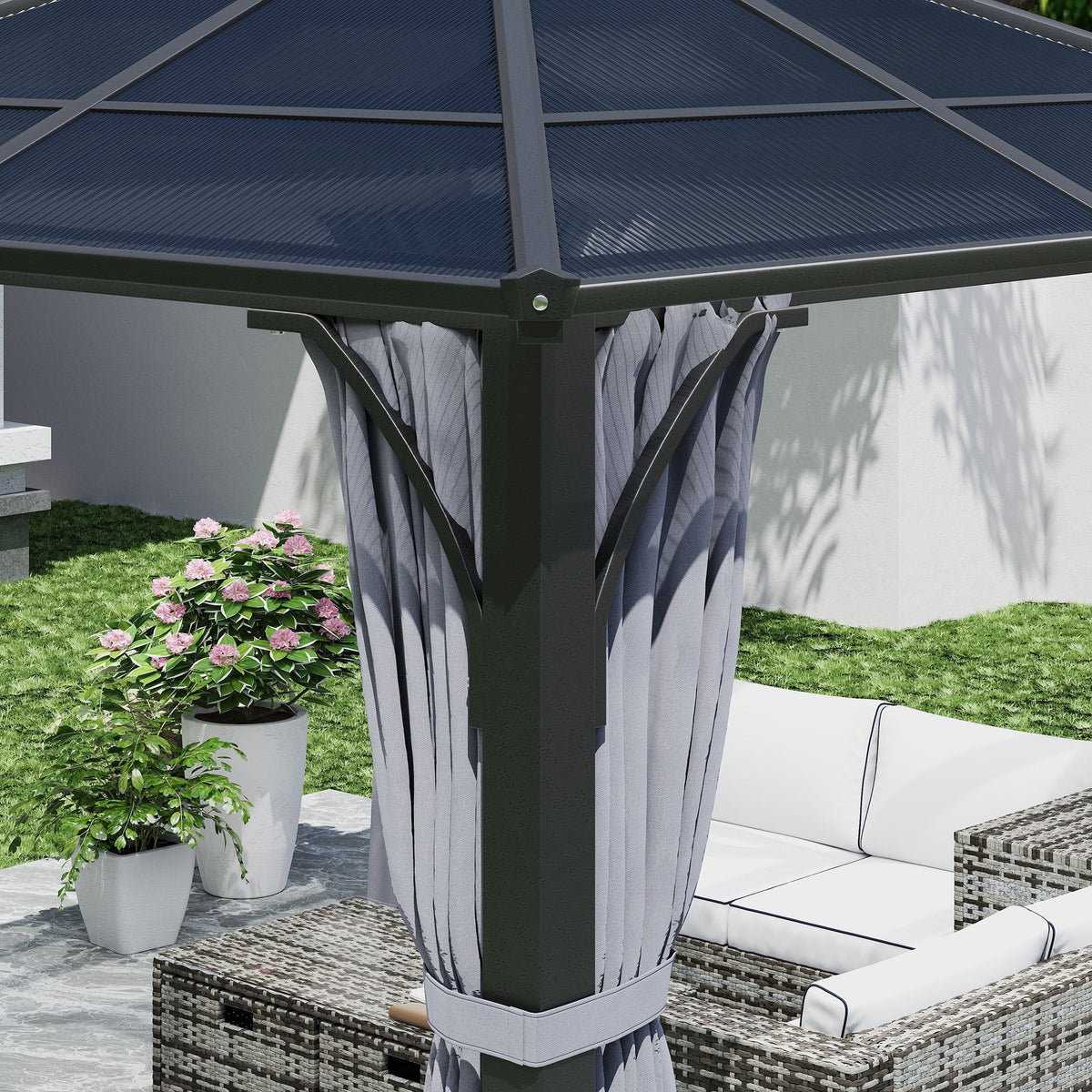 10' x 10' Hardtop Gazebo with 7mm Polycarbonate Double Roof