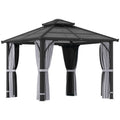 10' x 10' Hardtop Gazebo with 7mm Polycarbonate Double Roof