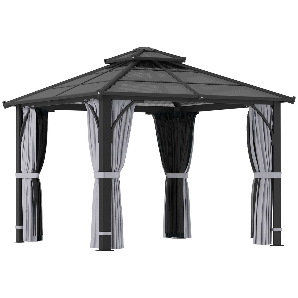 10' x 10' Hardtop Gazebo with 7mm Polycarbonate Double Roof