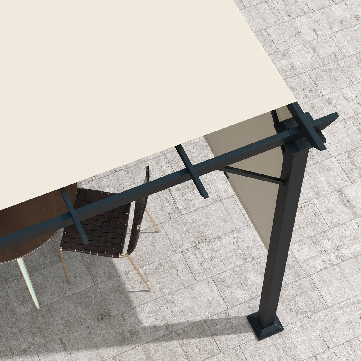 10' x 10' Outdoor Gazebo with Sun Shade Canopy and Steel Frame, Beige
